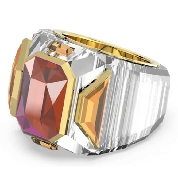 Swarovski Chroma Cocktail Ring Pink and Gold*NEW in box! Great Gift - Picture 1 of 3
